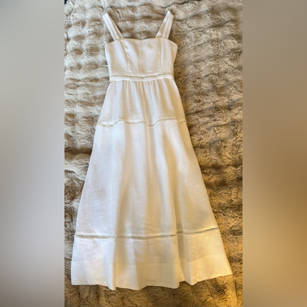 Reformation Everett Linen Dress in White. Brand new without tags,  never worn. - Picture 8 of 16